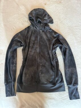 Danskin Charcoal Gray Hooded Zip-Up Sweatshirt